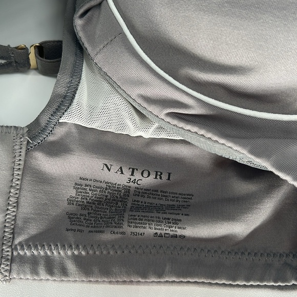NATORI Zen Contour Convertible Sports Bra - NWTS - Feather Grey - 34C - Picture 5 of 5